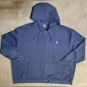 POLO RALPH LAUREN BIG & TALL MEN'S DOUBLE-KNIT FULL-ZIP HOODIE SIZE 5XB